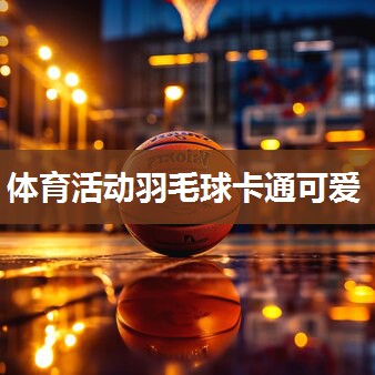 体育活动羽毛球卡通可爱