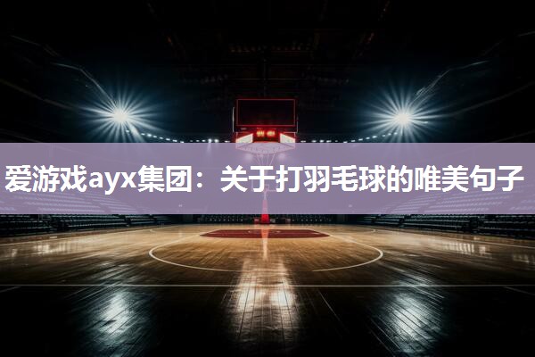 关于打羽毛球的唯美句子